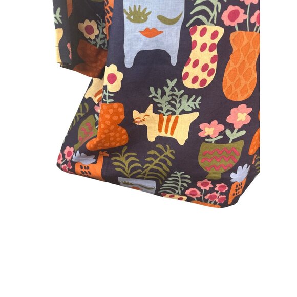 Princess Highway Size 10 Cat Vase Print Top Relaxed Fit Short Sleeve NWT - Picture 10 of 12